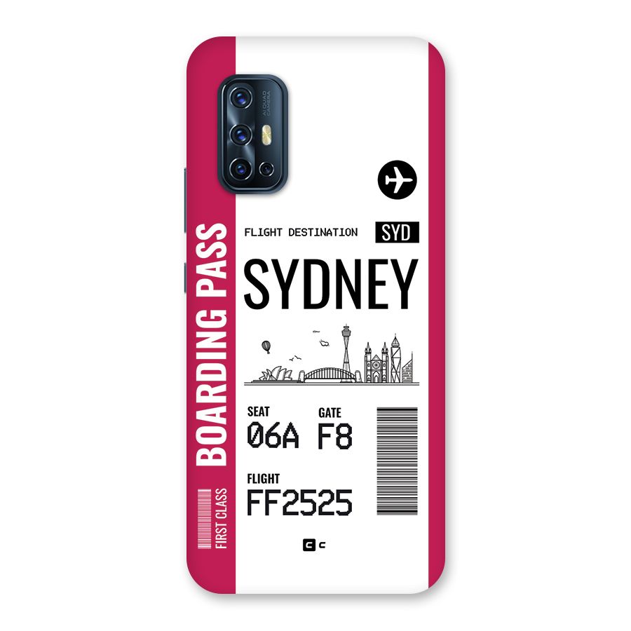 Sydney Boarding Pass Back Case for Vivo V17