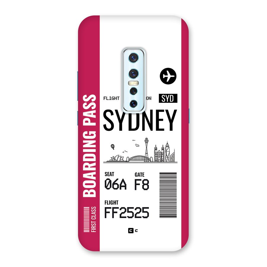 Sydney Boarding Pass Back Case for Vivo V17 Pro