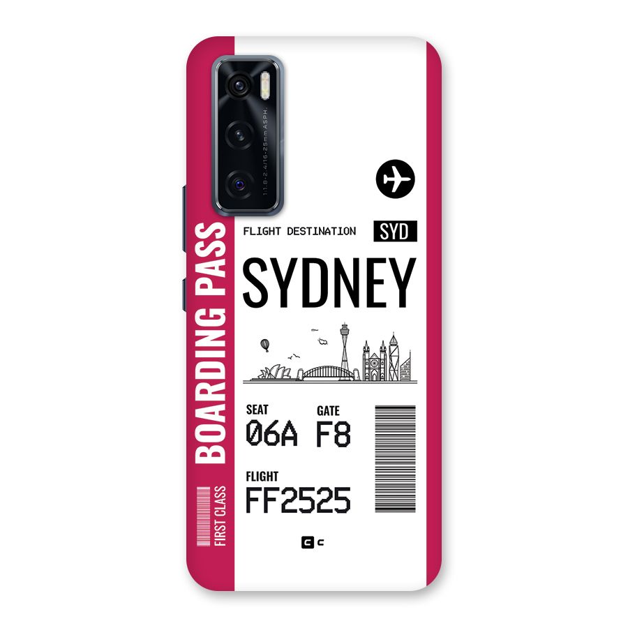 Sydney Boarding Pass Back Case for Vivo V20 SE