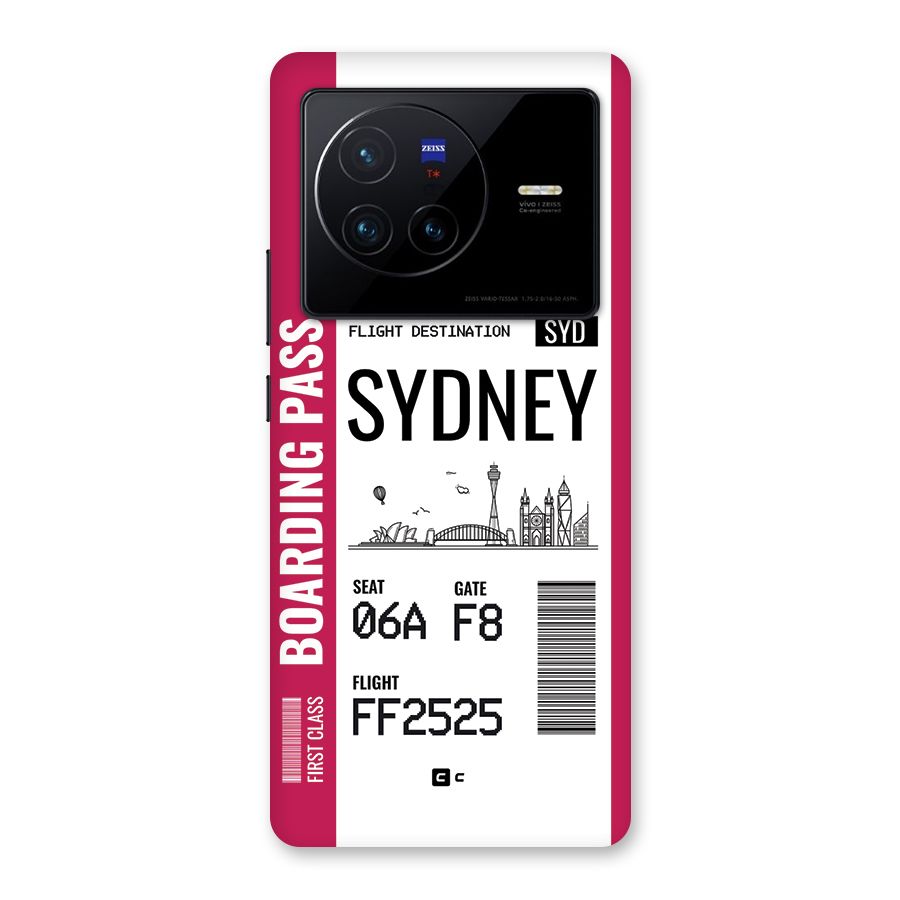 Sydney Boarding Pass Back Case for Vivo X80