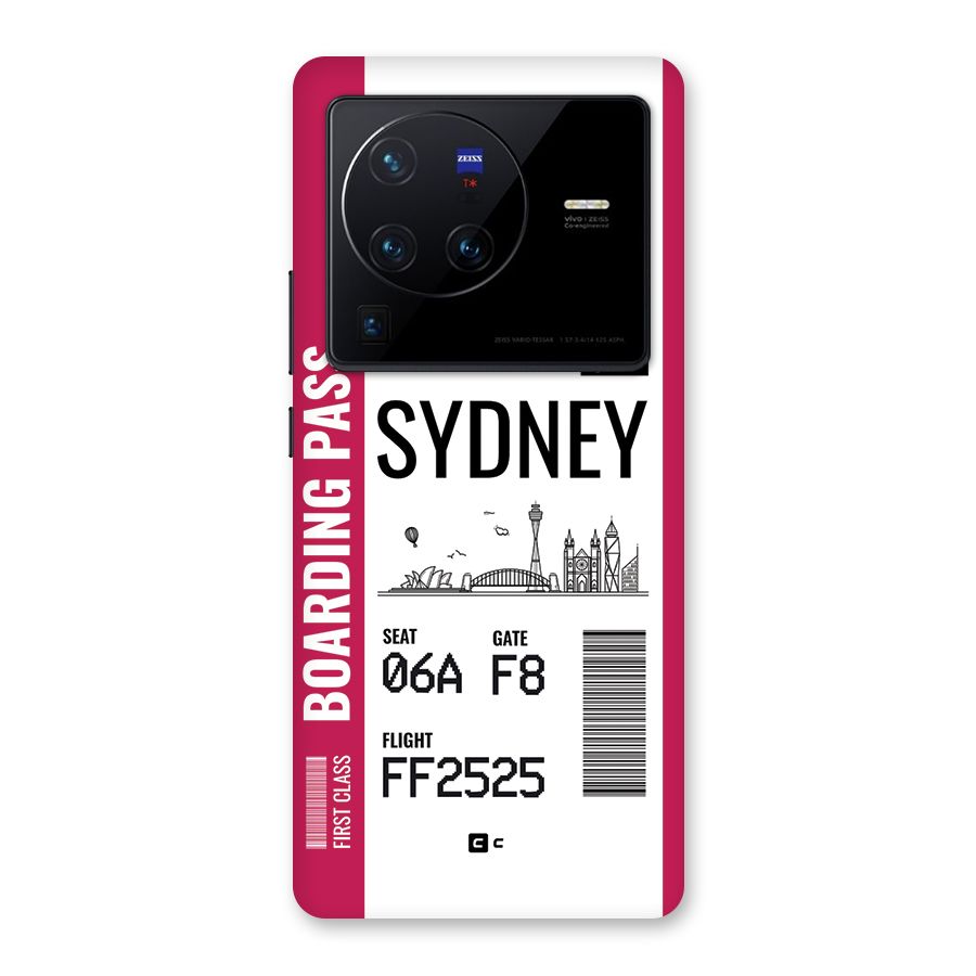 Sydney Boarding Pass Back Case for Vivo X80 Pro