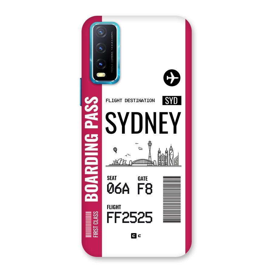 Sydney Boarding Pass Back Case for Vivo Y20A