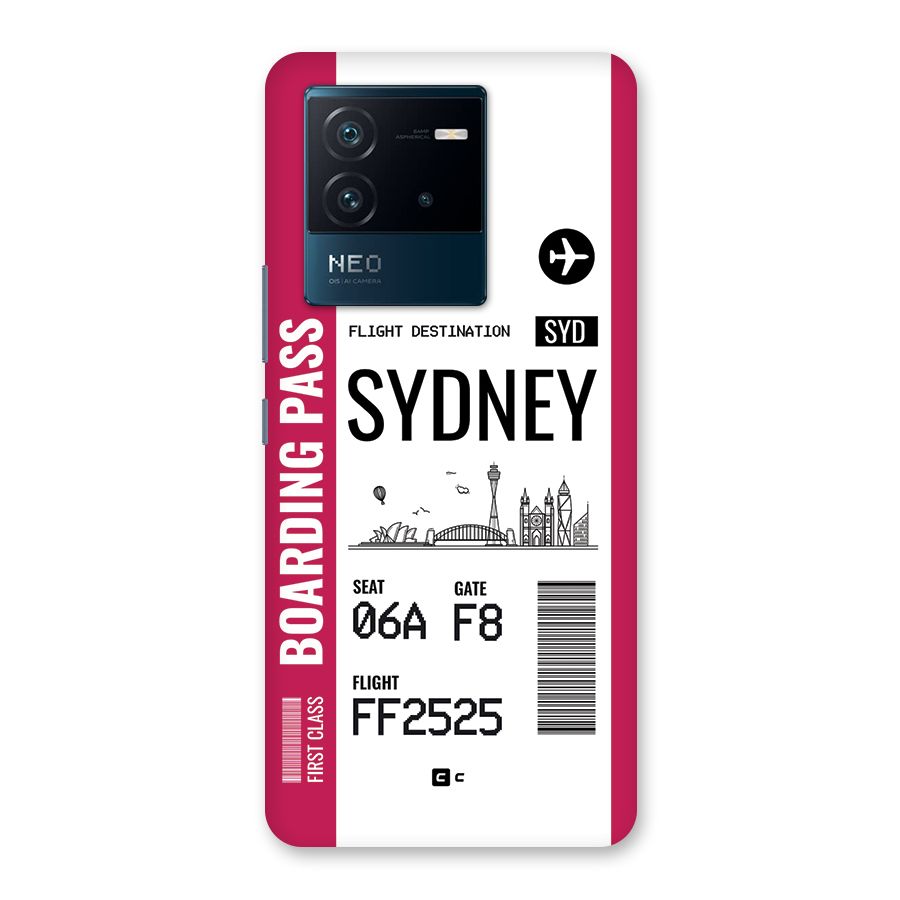 Sydney Boarding Pass Back Case for Vivo iQOO Neo 6 5G