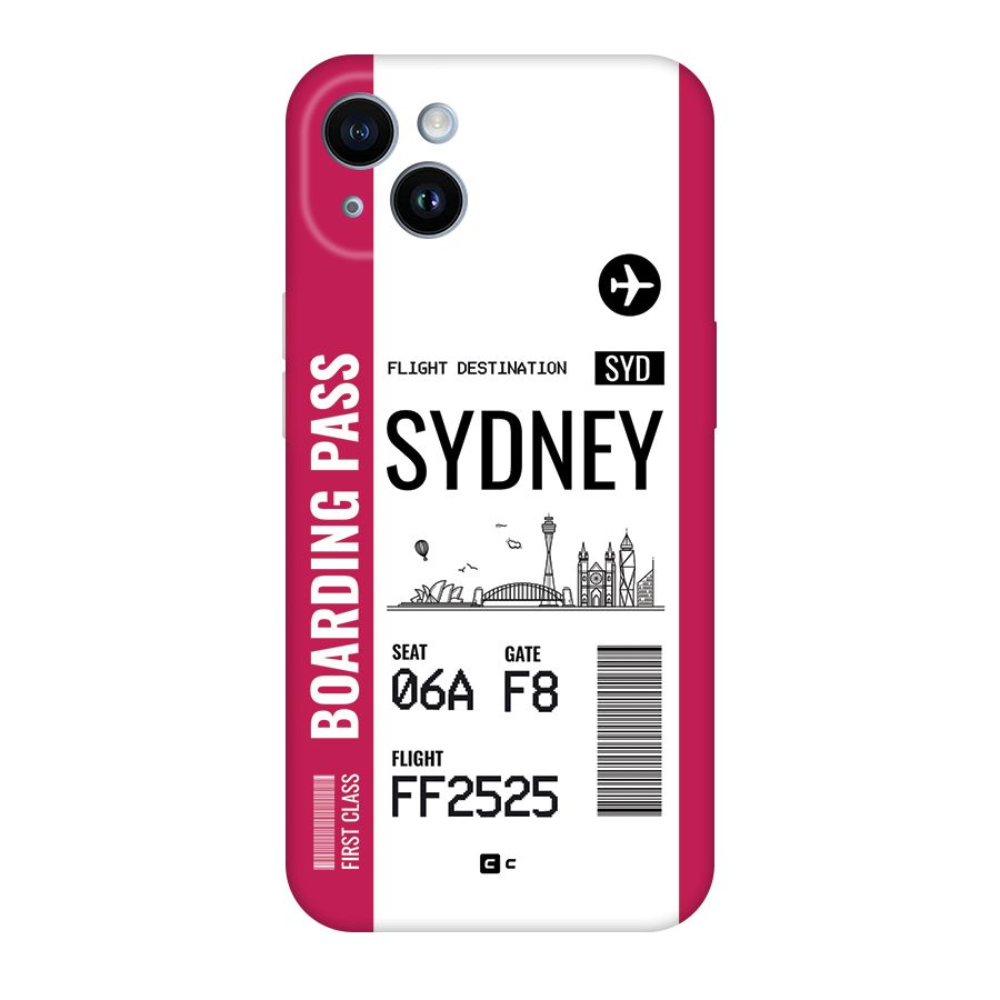 Sydney Boarding Pass Back Case for iPhone 14