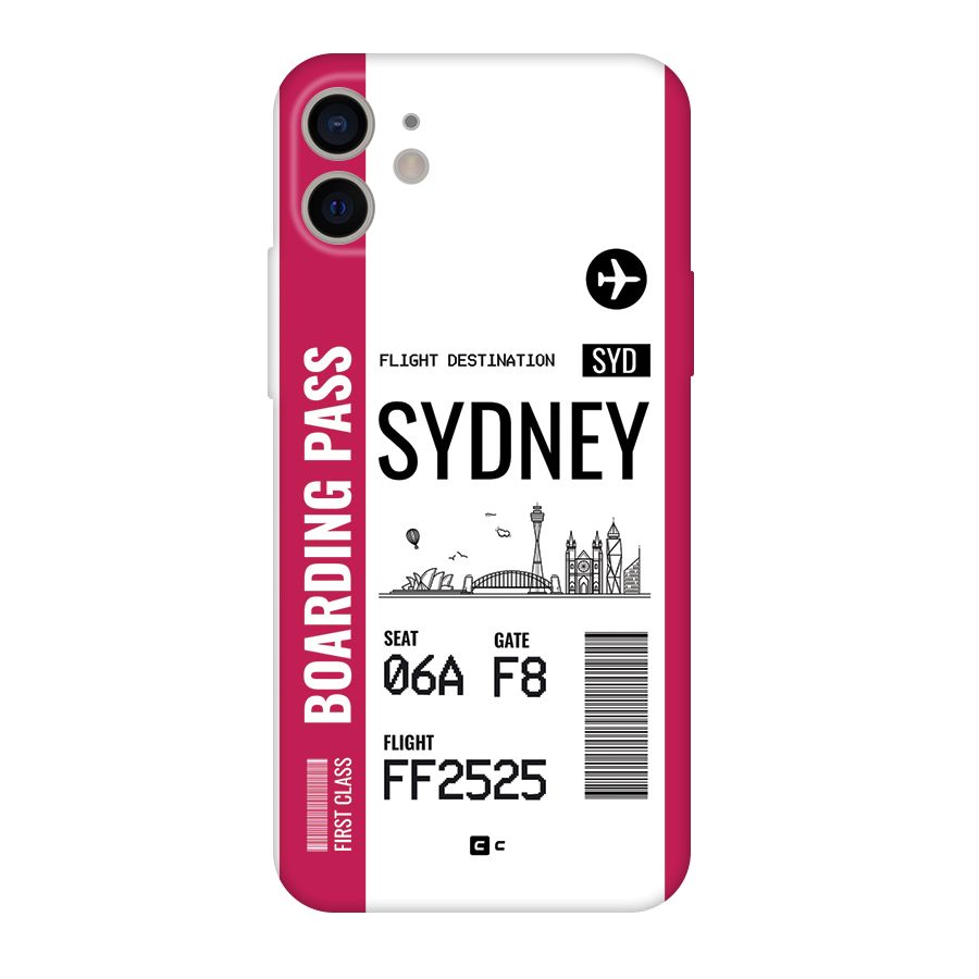 Sydney Boarding Pass Back Case for iPhone 11