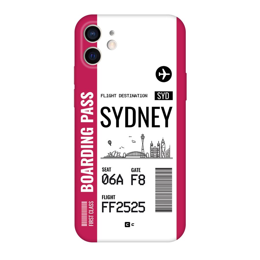 Sydney Boarding Pass Back Case for iPhone 12