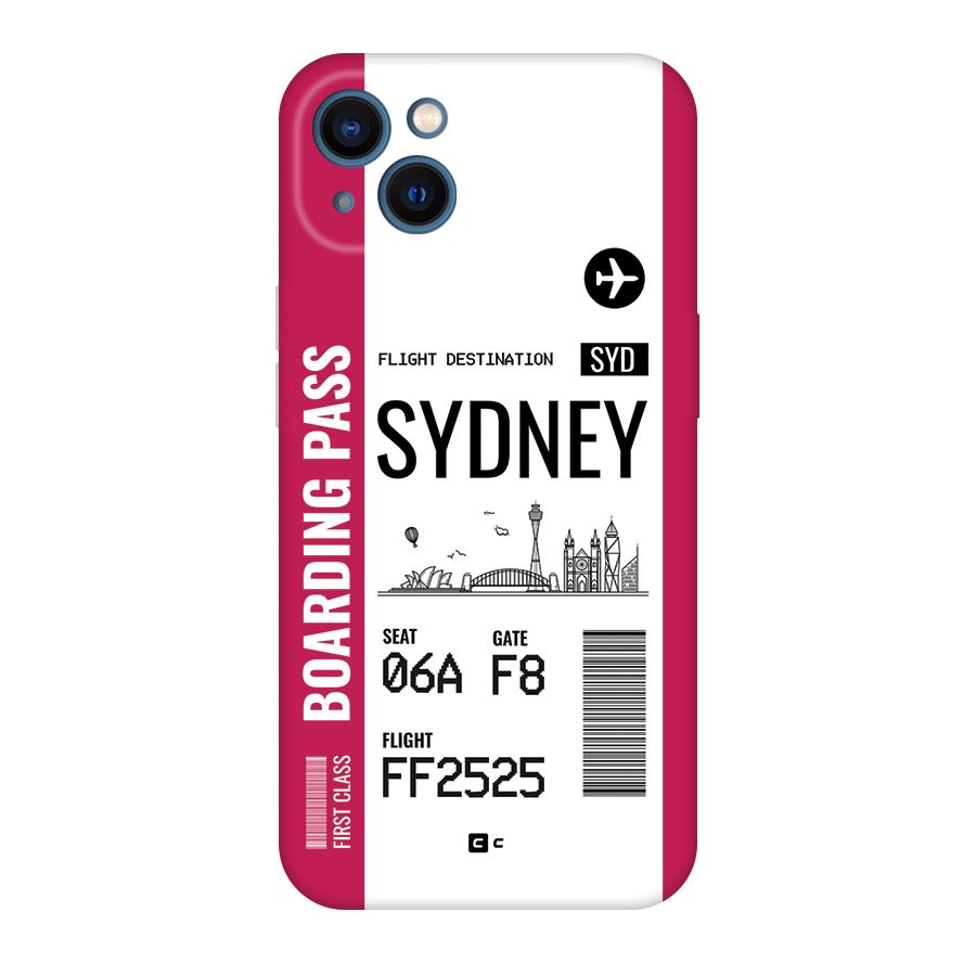 Sydney Boarding Pass Back Case for iPhone 13