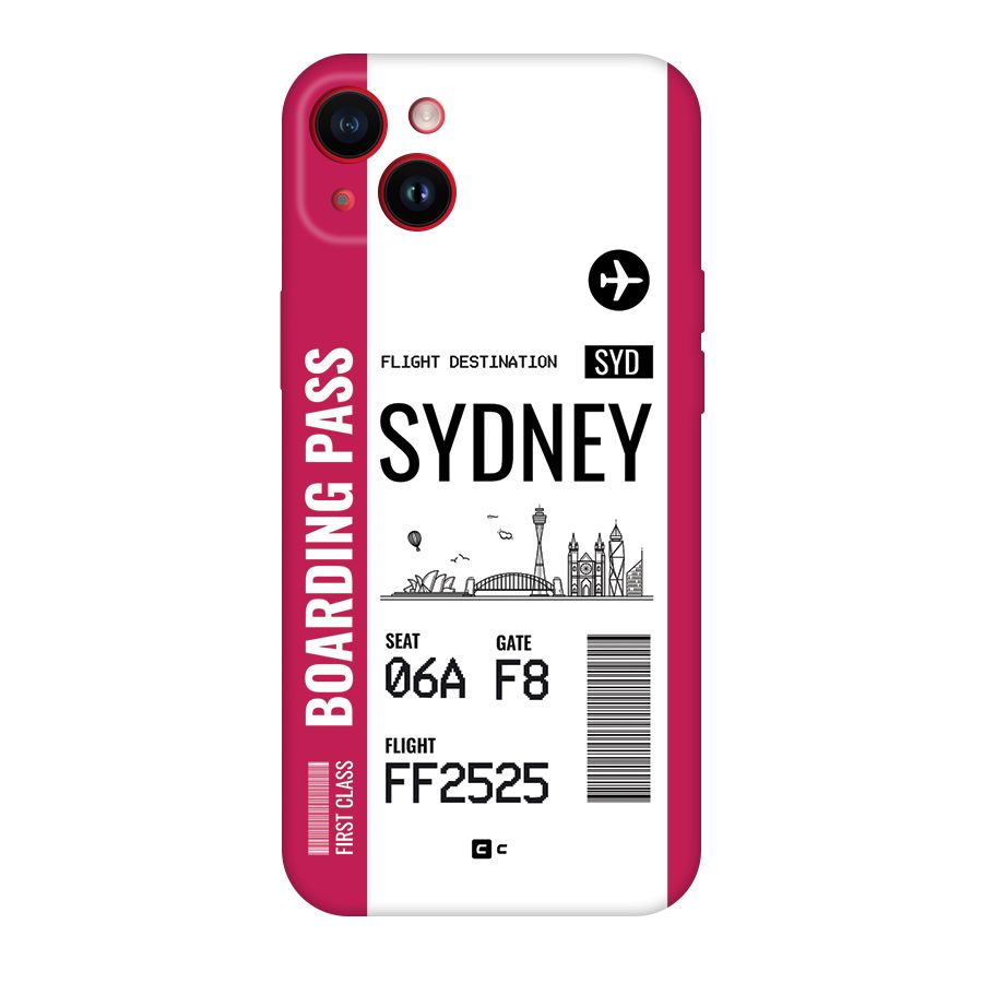 Sydney Boarding Pass Back Case for iPhone 14 Plus