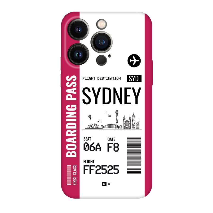 Sydney Boarding Pass Back Case for iPhone 14 Pro
