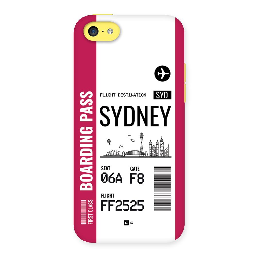 Sydney Boarding Pass Back Case for iPhone 5C