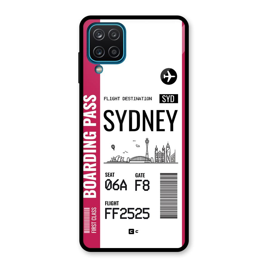 Sydney Boarding Pass Glass Back Case for Galaxy A12