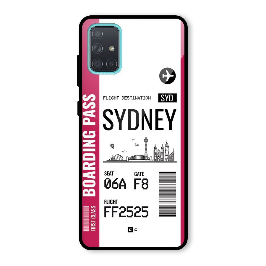 Sydney Boarding Pass Glass Back Case for Galaxy A71