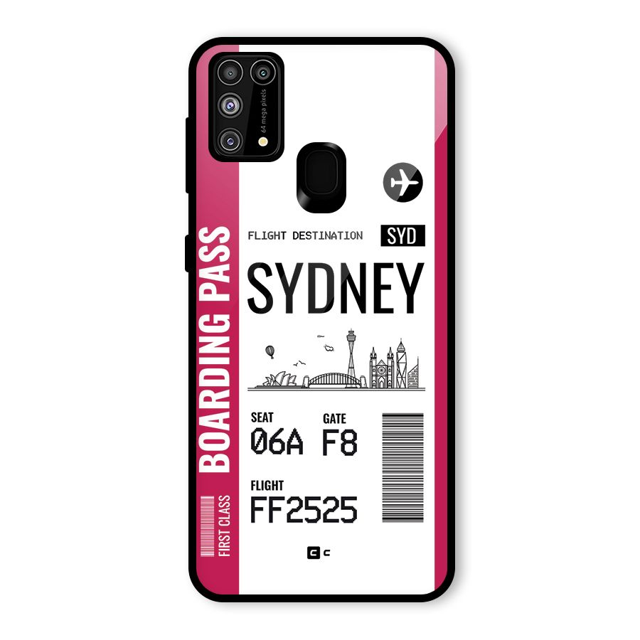 Sydney Boarding Pass Glass Back Case for Galaxy F41