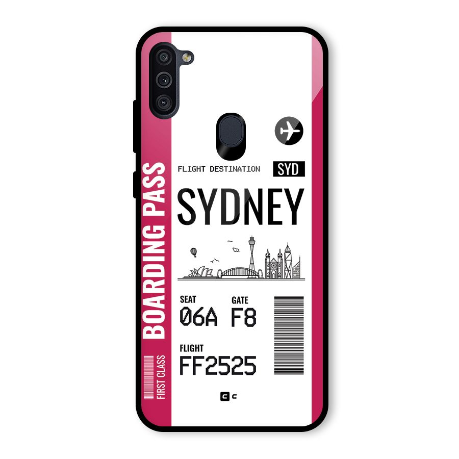 Sydney Boarding Pass Glass Back Case for Galaxy M11