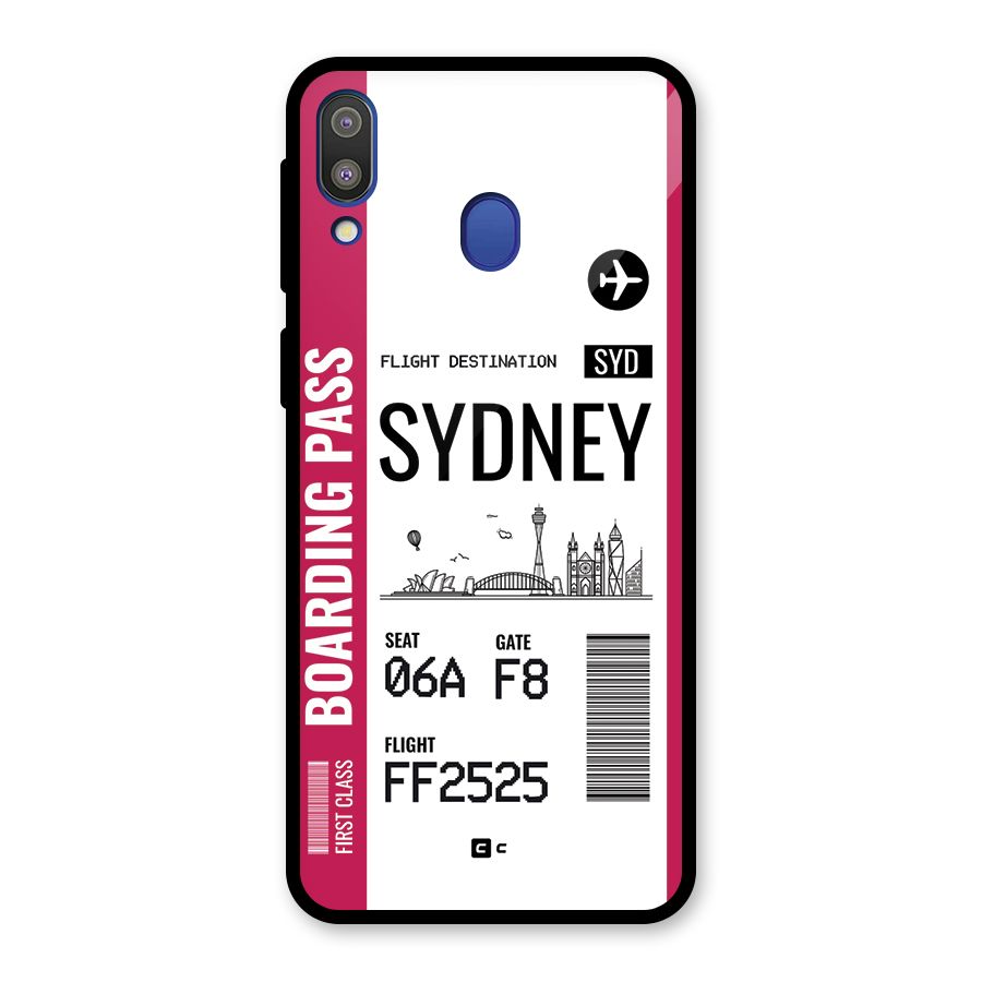 Sydney Boarding Pass Glass Back Case for Galaxy M20