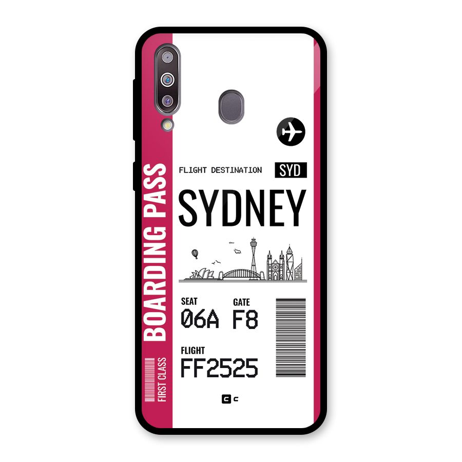 Sydney Boarding Pass Glass Back Case for Galaxy M30