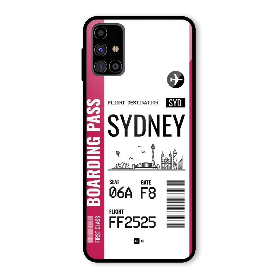 Sydney Boarding Pass Glass Back Case for Galaxy M31s