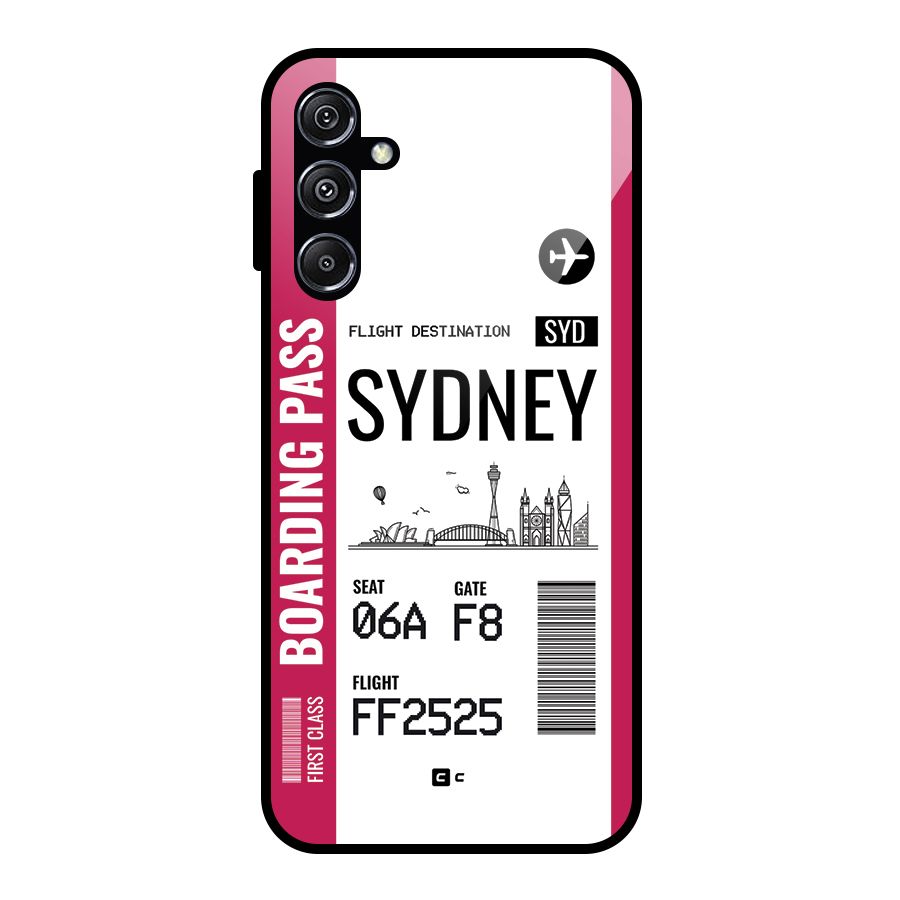 Sydney Boarding Pass Glass Back Case for Galaxy M34 5G