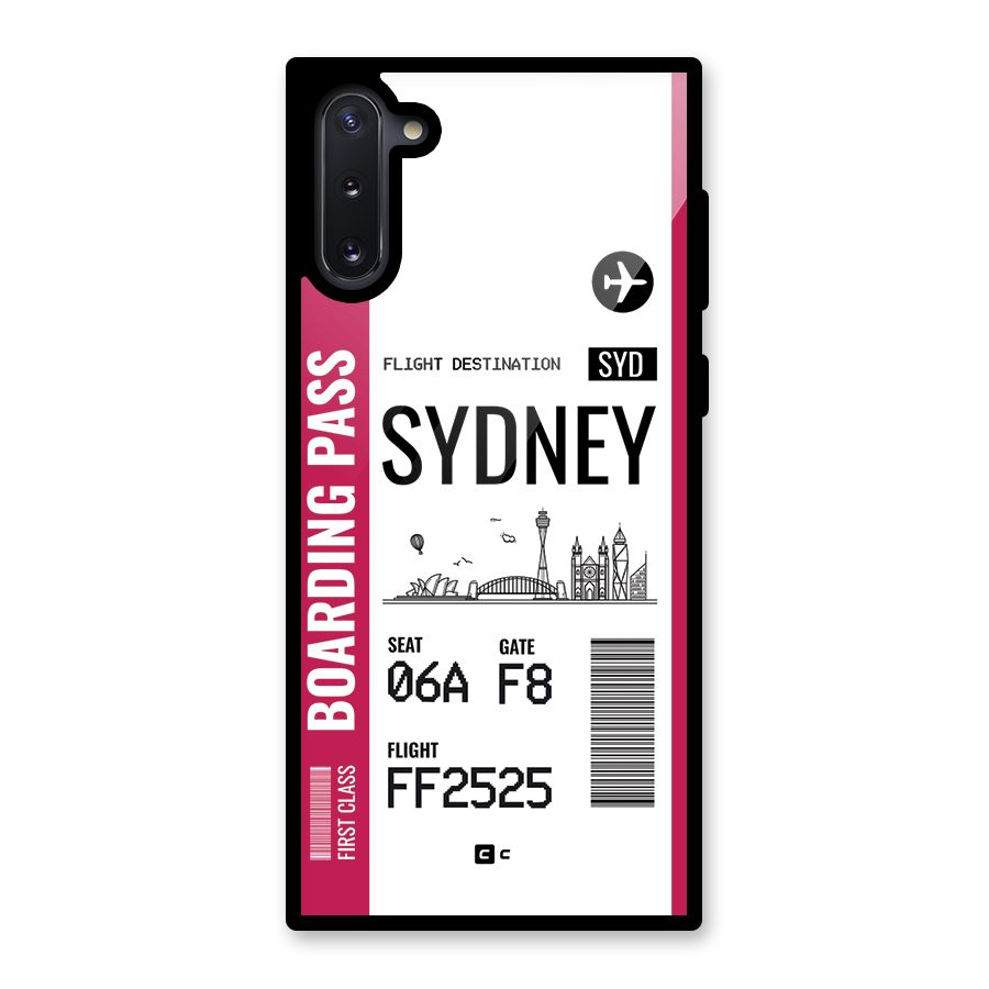 Sydney Boarding Pass Glass Back Case for Galaxy Note 10