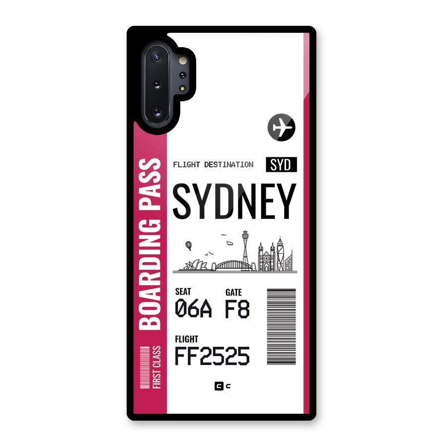 Sydney Boarding Pass Glass Back Case for Galaxy Note 10 Plus