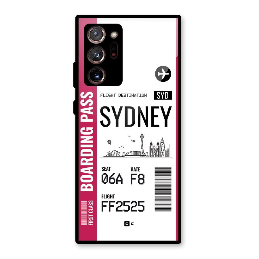 Sydney Boarding Pass Glass Back Case for Galaxy Note 20 Ultra