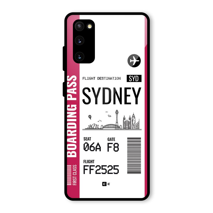 Sydney Boarding Pass Glass Back Case for Galaxy S20 FE 5G