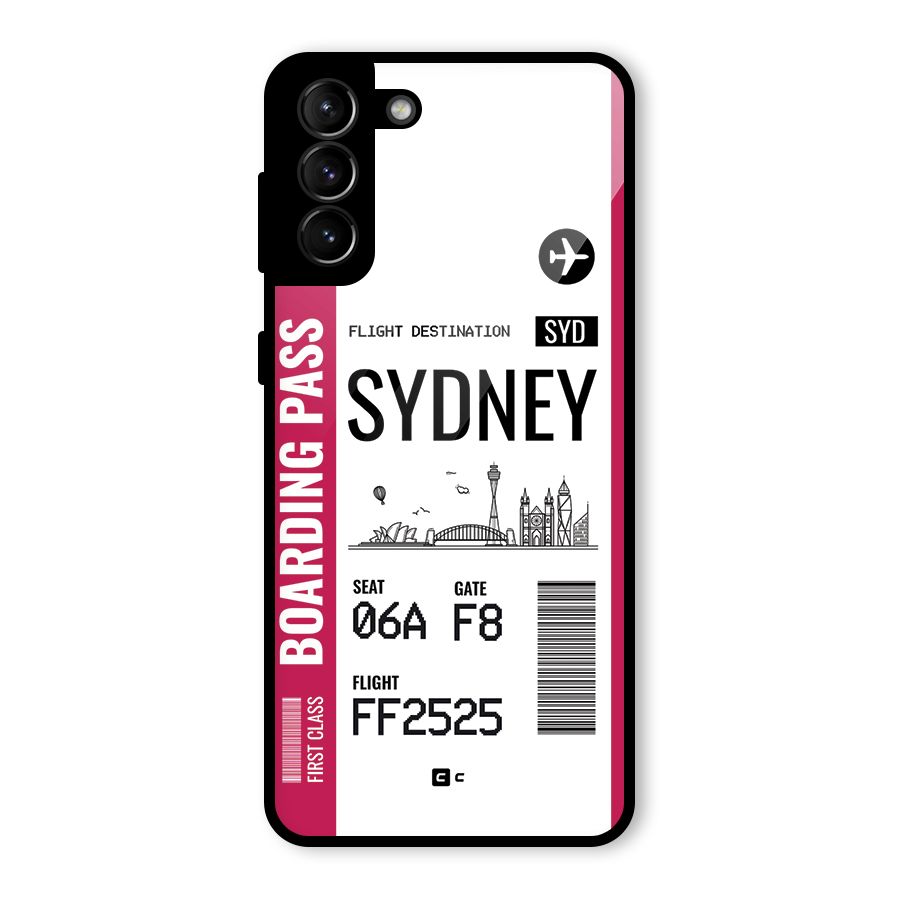 Sydney Boarding Pass Glass Back Case for Galaxy S21 Plus