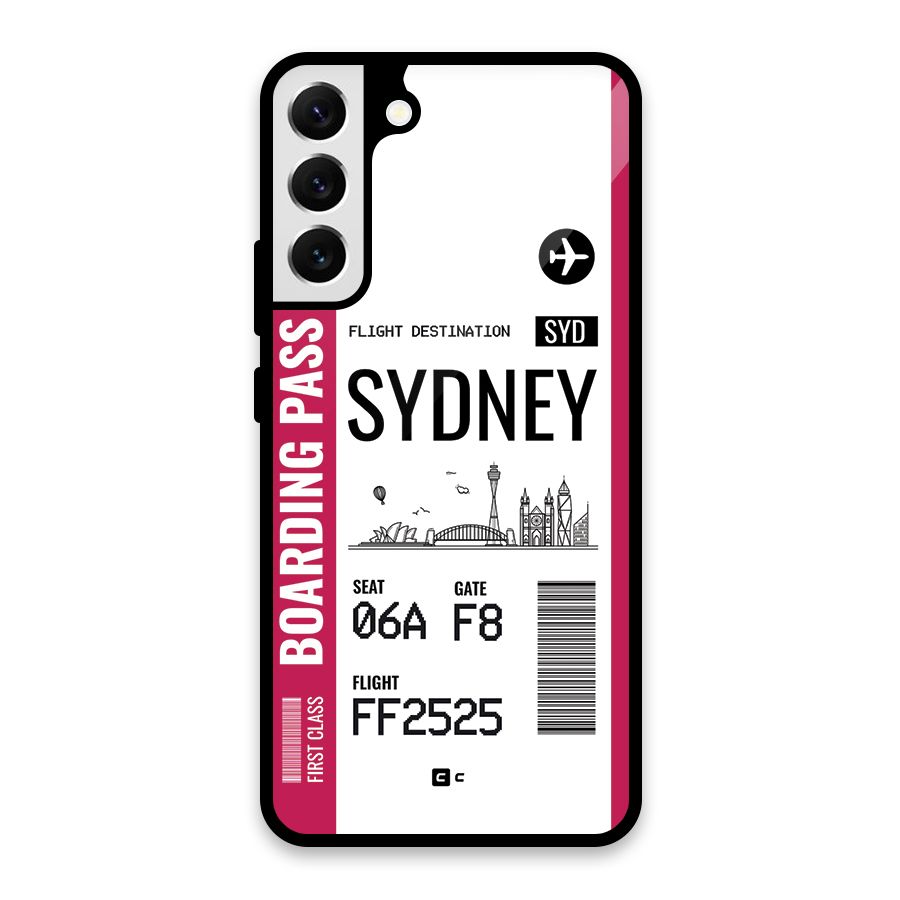 Sydney Boarding Pass Glass Back Case for Galaxy S22 Plus 5G