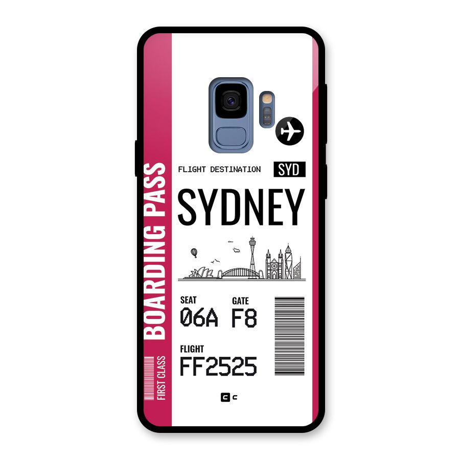 Sydney Boarding Pass Glass Back Case for Galaxy S9