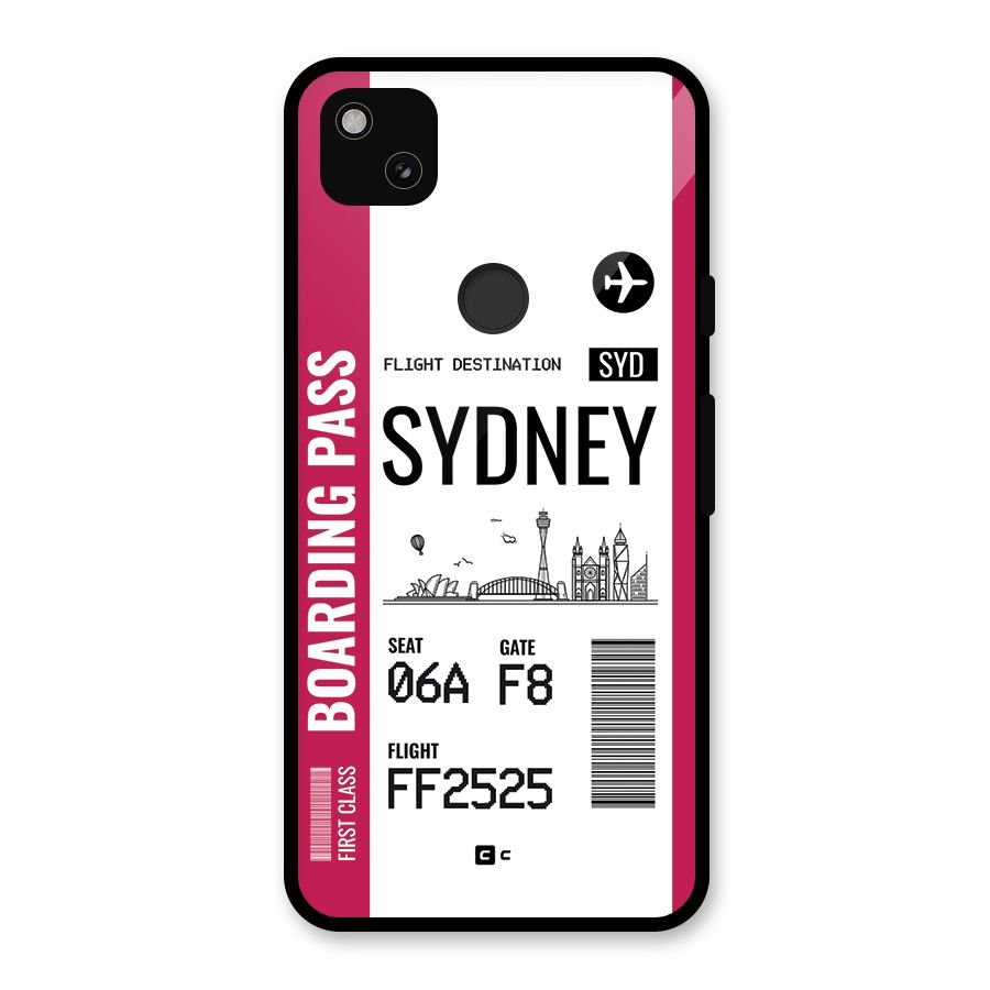Sydney Boarding Pass Glass Back Case for Google Pixel 4a
