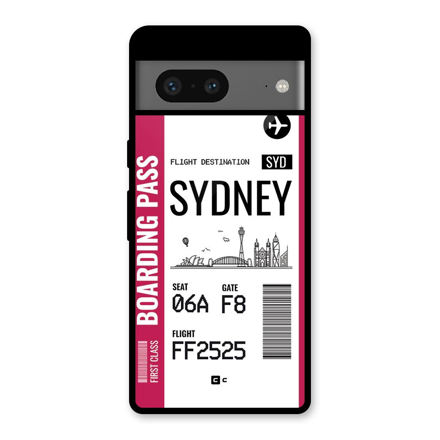 Sydney Boarding Pass Glass Back Case for Google Pixel 7