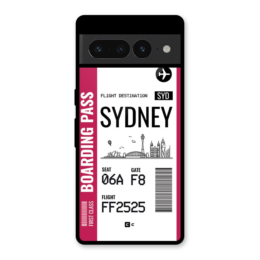 Sydney Boarding Pass Glass Back Case for Google Pixel 7 Pro