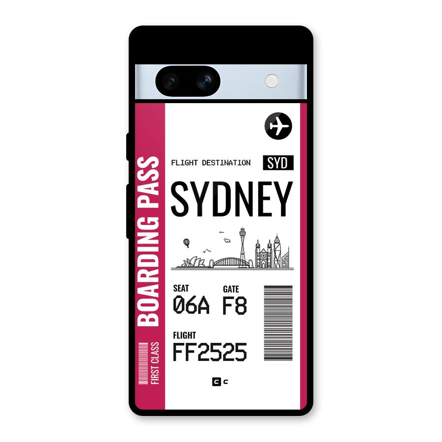 Sydney Boarding Pass Glass Back Case for Google Pixel 7a