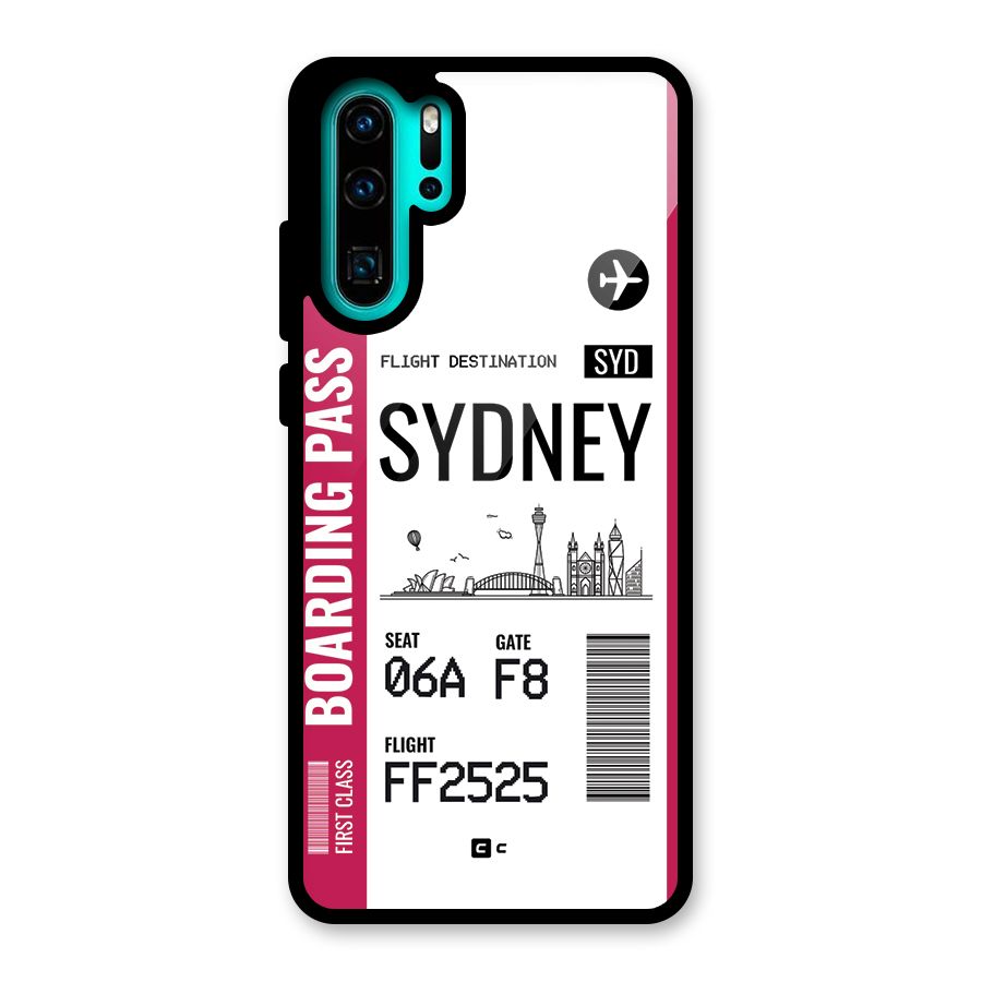 Sydney Boarding Pass Glass Back Case for Huawei P30 Pro