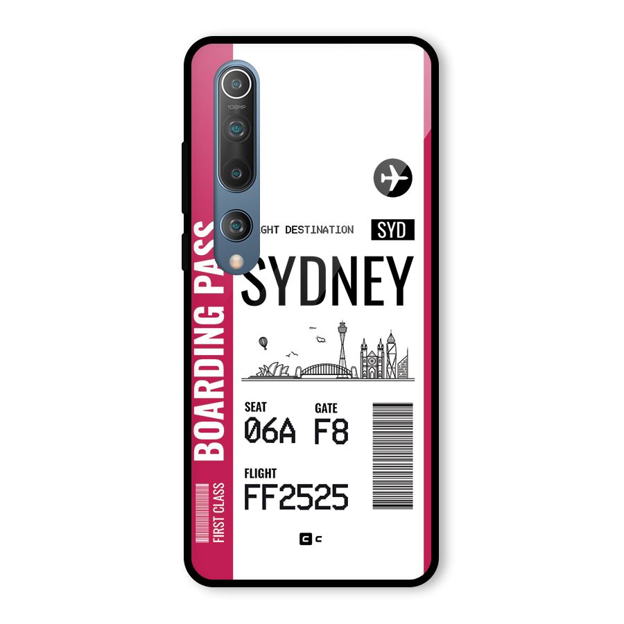 Sydney Boarding Pass Glass Back Case for Mi 10