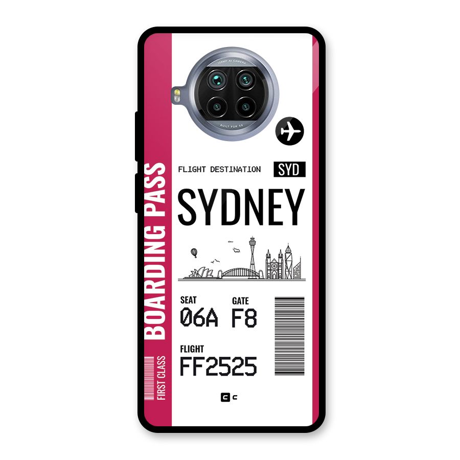 Sydney Boarding Pass Glass Back Case for Mi 10i