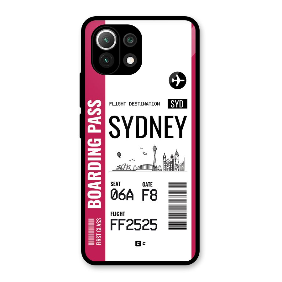 Sydney Boarding Pass Glass Back Case for Mi 11 Lite