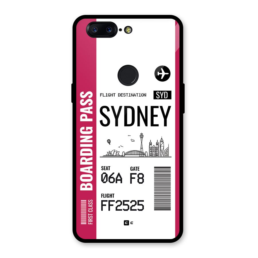 Sydney Boarding Pass Glass Back Case for OnePlus 5T