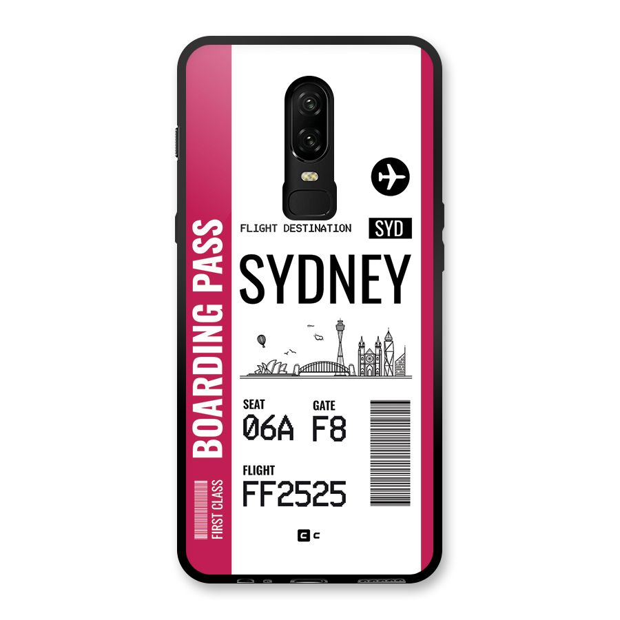 Sydney Boarding Pass Glass Back Case for OnePlus 6