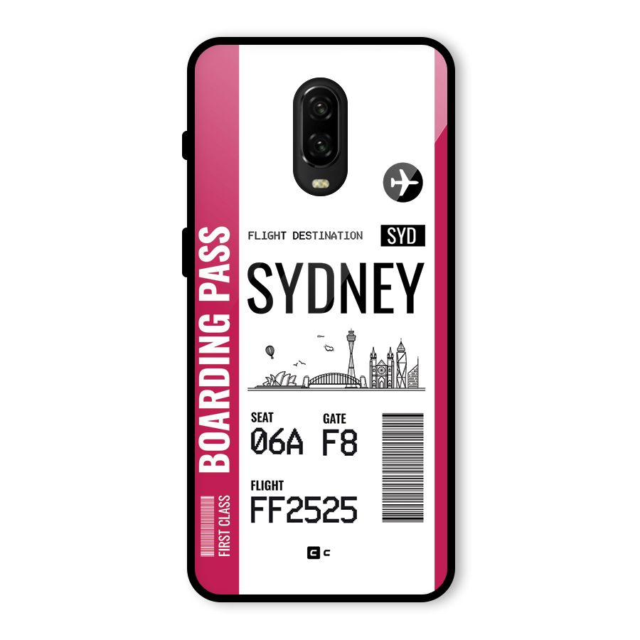Sydney Boarding Pass Glass Back Case for OnePlus 6T