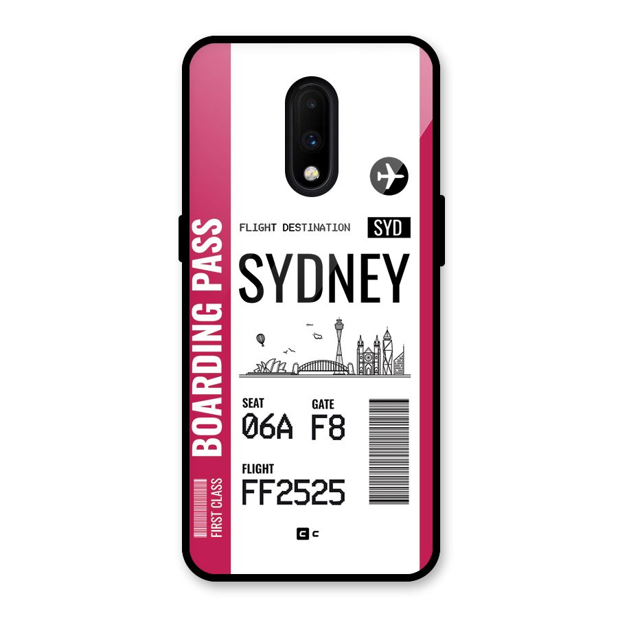 Sydney Boarding Pass Glass Back Case for OnePlus 7