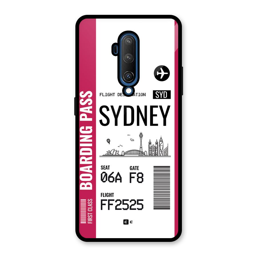 Sydney Boarding Pass Glass Back Case for OnePlus 7T Pro
