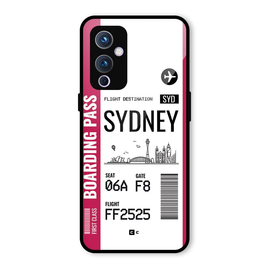 Sydney Boarding Pass Glass Back Case for OnePlus 9