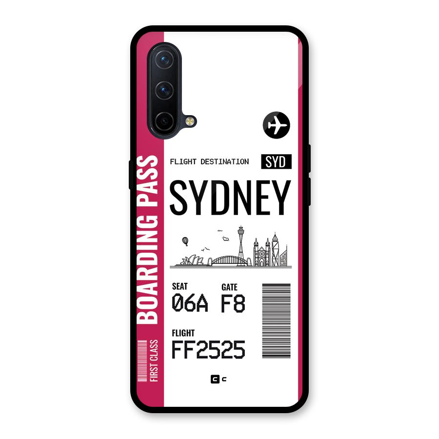 Sydney Boarding Pass Glass Back Case for OnePlus Nord CE 5G