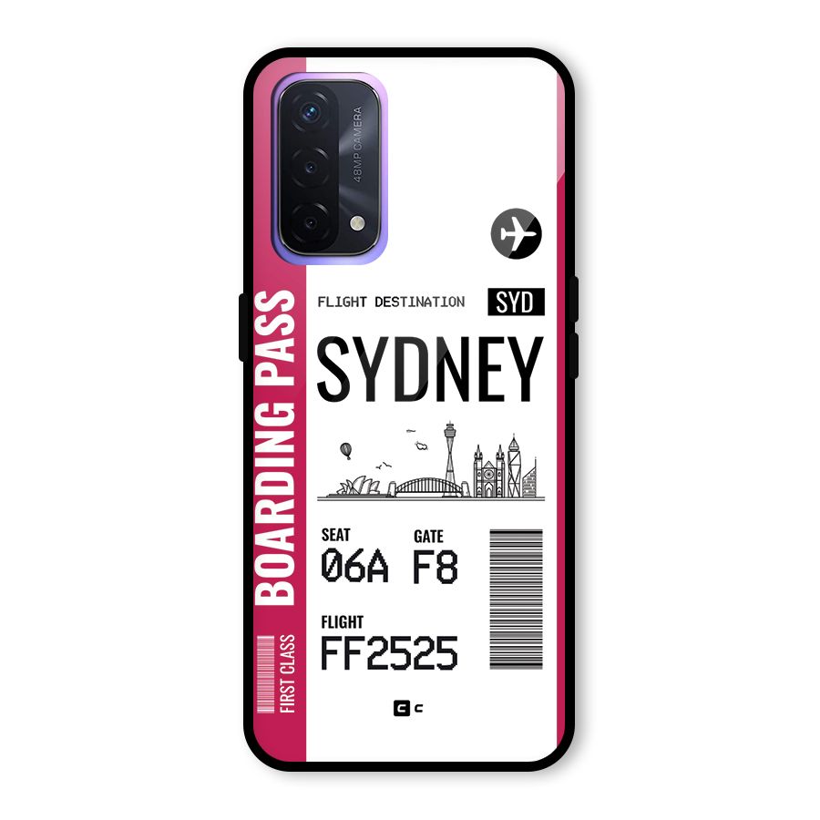 Sydney Boarding Pass Glass Back Case for Oppo A74 5G