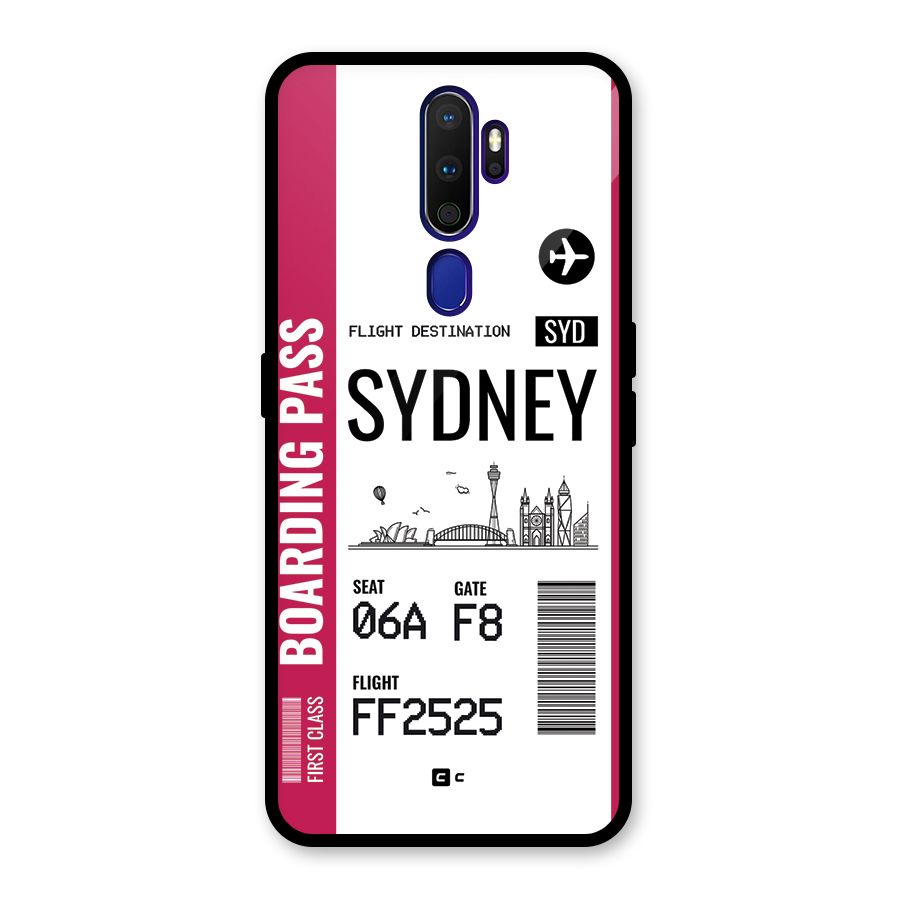Sydney Boarding Pass Glass Back Case for Oppo A9 (2020)