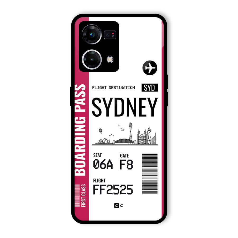 Sydney Boarding Pass Glass Back Case for Oppo F21s Pro 4G