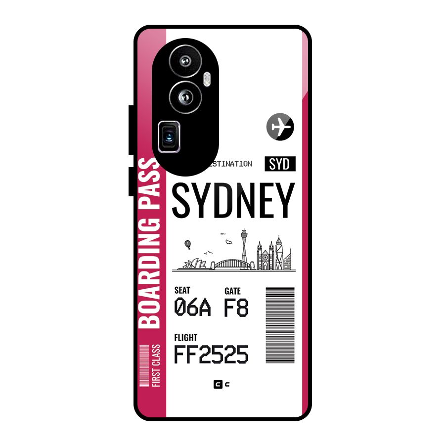 Sydney Boarding Pass Glass Back Case for Oppo Reno10 Pro Plus