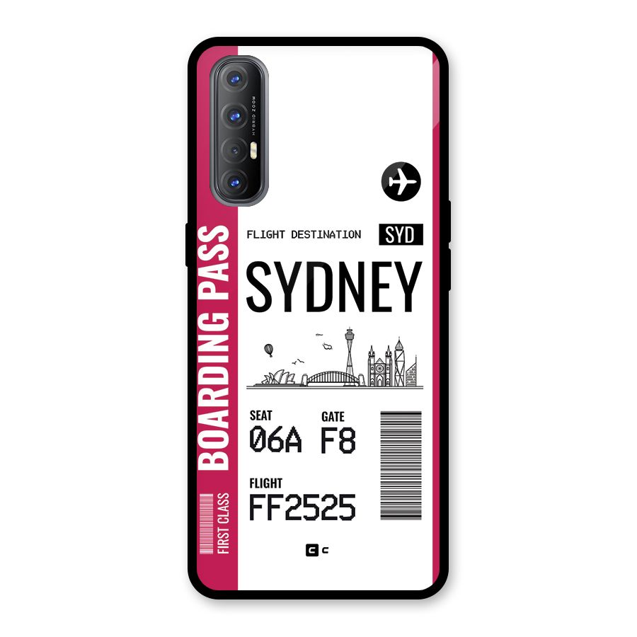 Sydney Boarding Pass Glass Back Case for Oppo Reno3 Pro