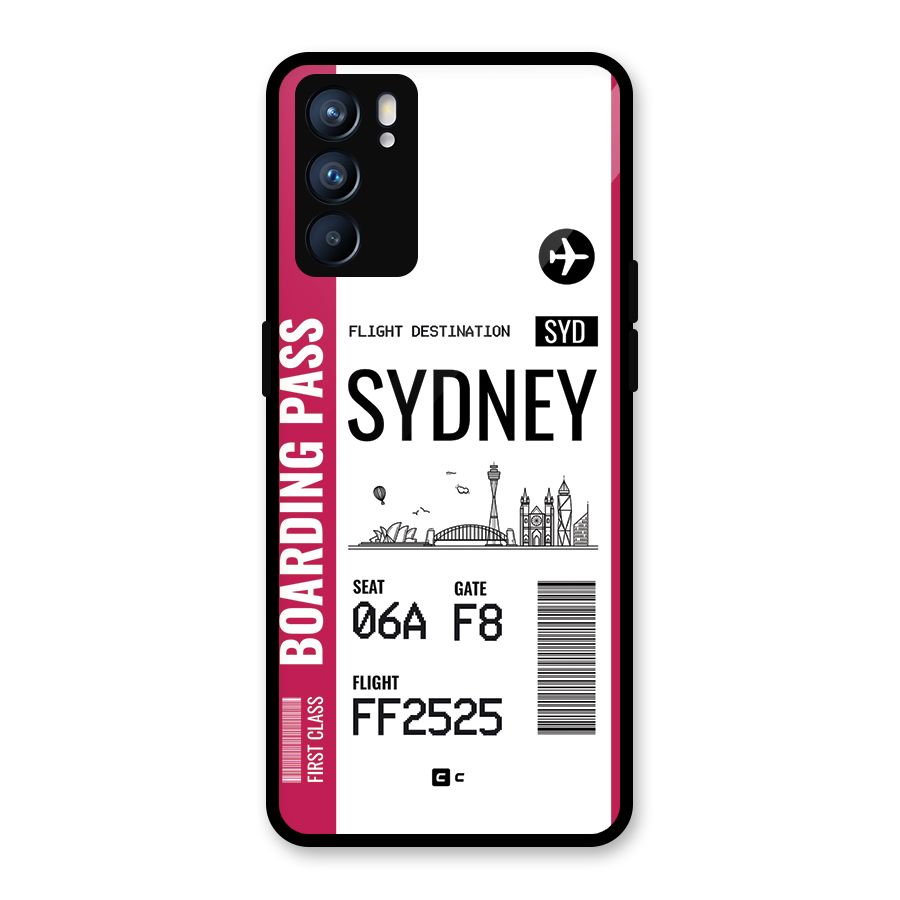 Sydney Boarding Pass Glass Back Case for Oppo Reno6 5G